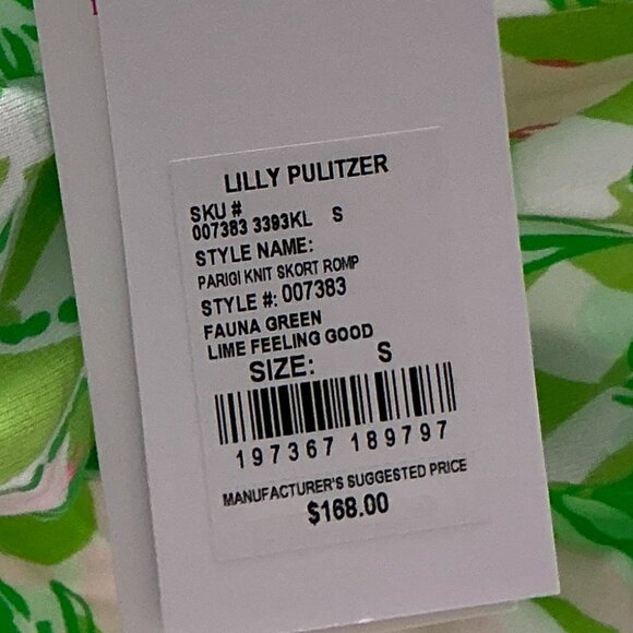 Lilly Pulitzer Parigi Women's Size S Fauna Green Skort Romper NWT - Picture 5 of 6